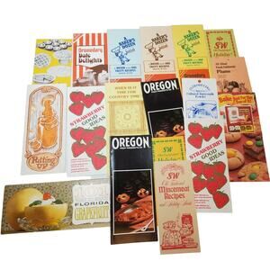 18 Vintage Dessert Pamphlet Lot Cookies Strawberries Ephemera